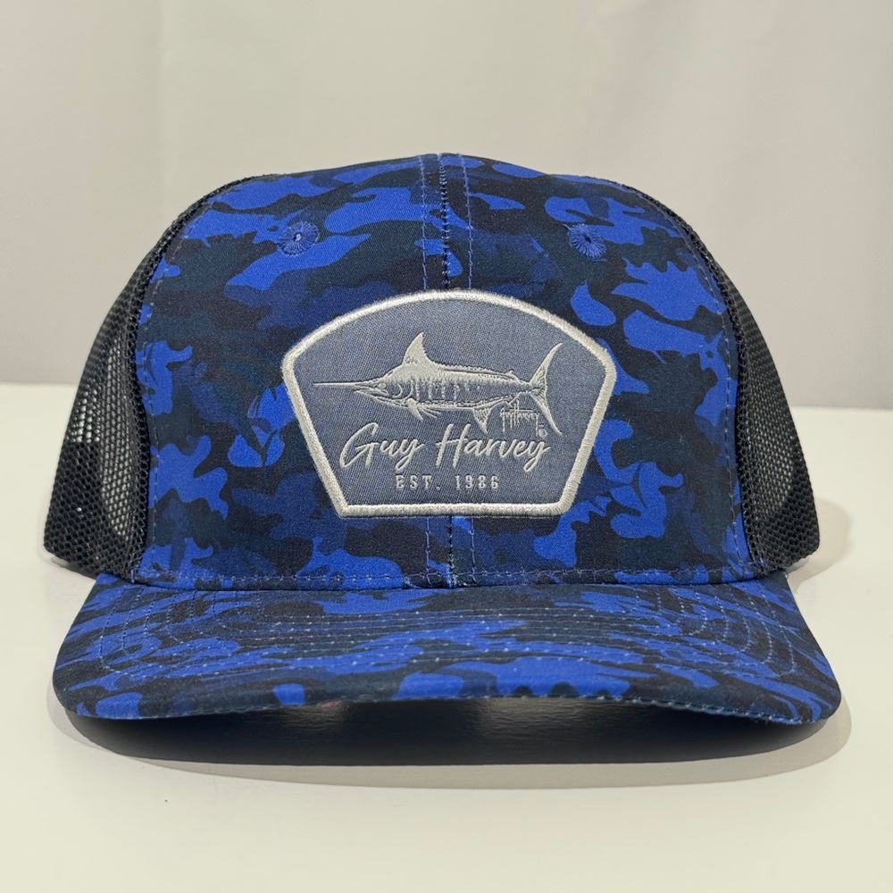 Guy Harvey Blue Camo Trucker Hat